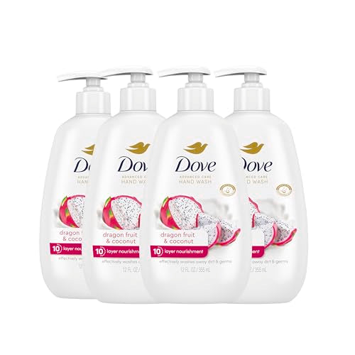Dove Advanced Care Hand Wash - Moisturizing Liquid Soap with Dragon Fruit & Coconut, 4 Pack