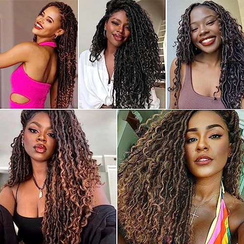 18 Inch Crochet Faux Locs Hair for Black Women - 7 Pack T1B/Gray