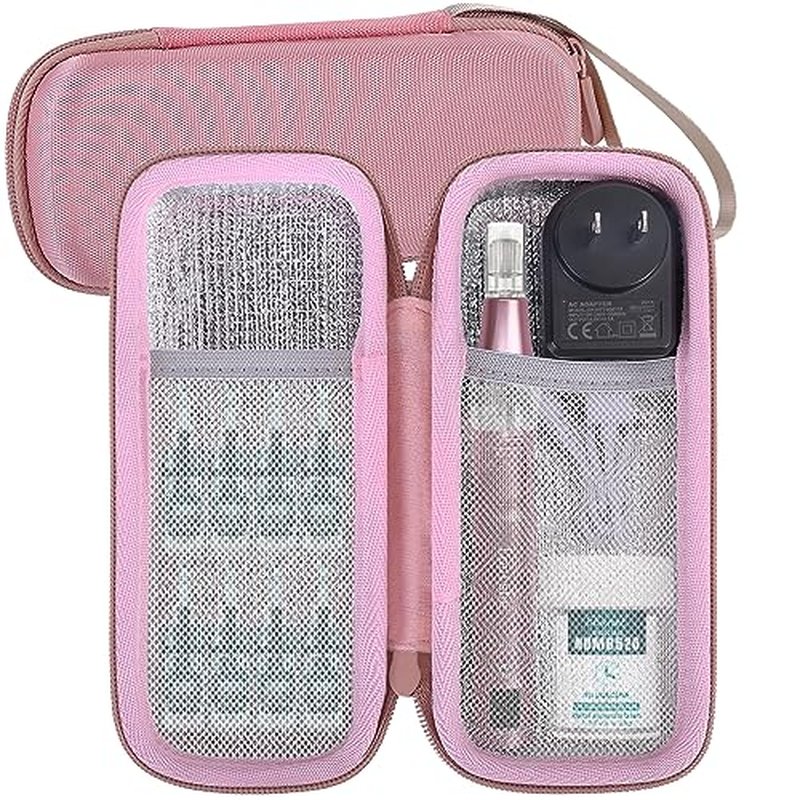 Aenllosi Hard Case Compatible with Professional Pen and Replaceable Cartridges,Holder for Electric Wireless Derma Pen(Rose Pink,Case Only)