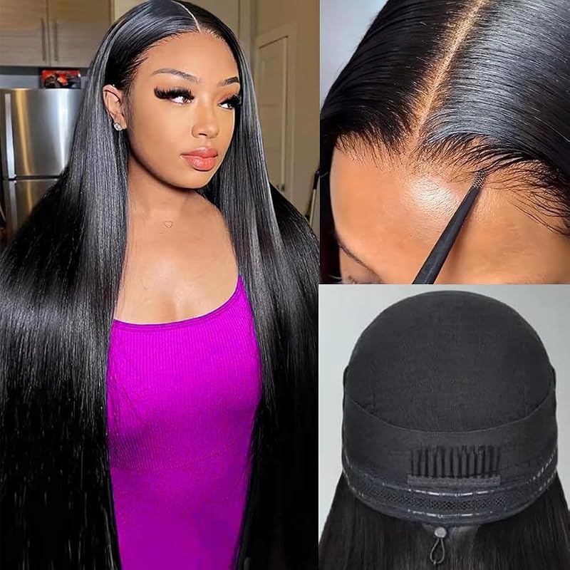 Natural Color 18in Glueless 13x6 Lace Frontal Wig, 180% Density, Pre-Plucked, With Drawstring - Miniask