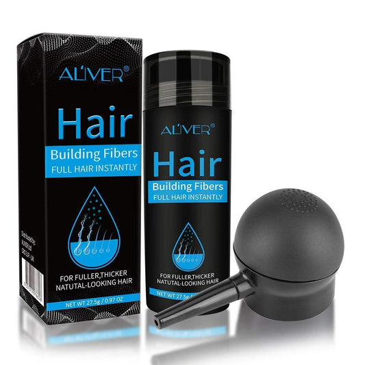 Hair Fibers for Thinning Hair With Spray,Undetectable Natural Formula,Thicker Fuller Hair in 15 Seconds,Instantly Conceal & Thicken Thinning or Balding Hair Areas,For Men&Women，Black