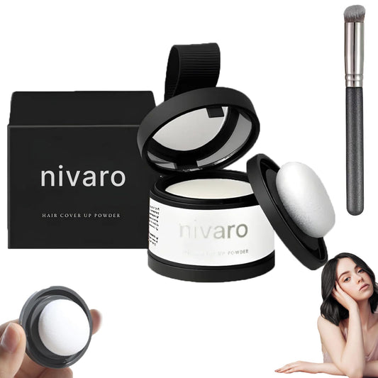 Nivaro Polvo Capilar, Nivaro Polvo Densificador Instantáneo, Nivaro Hair Cover up Powder, Instant Hair Powder, Instant Volume & Scalp Coverage for Thinning Hair (#03 White, Unisex)