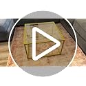 Gold Glass Coffee Table Modern Center Table for Living Room Minimalist Design