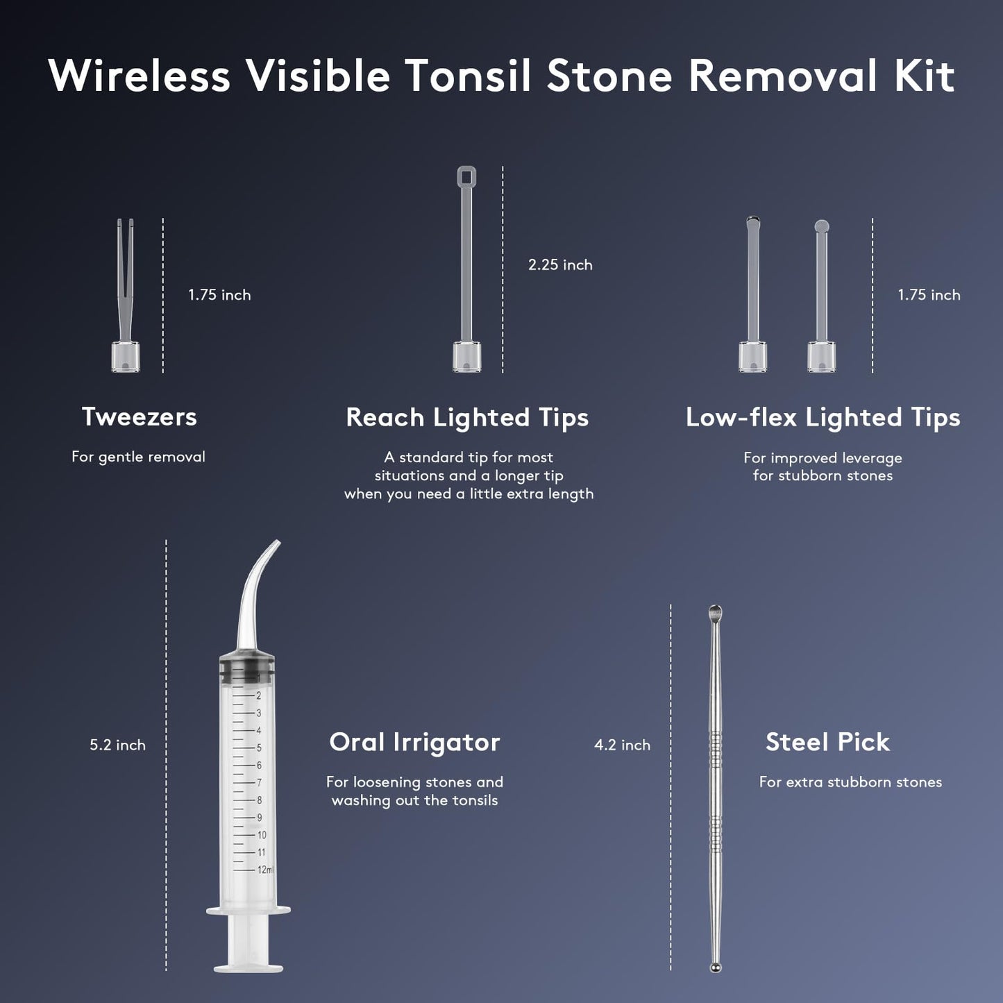 Tonsil Stone Removal Kit with Camera- 2025 Upgraded Tonsil Stone Remover Tool Connect with WIFI - Visual Led Light Tonsillolith Removal Tool with 4 Head Attachments (Black)