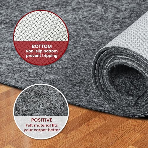 AEHISDHIE 9x12 ft Waterproof Rug Pad Non-Slip Felt Carpet Cushion for All Floors