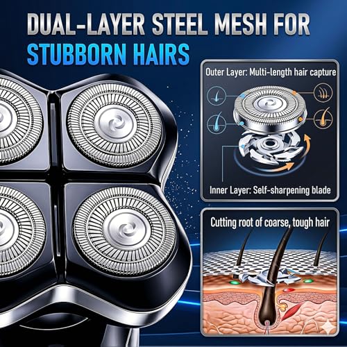 Blue Replacement Blades for Freebird FlexSeries Pro Head Shaver Kit