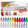 Color Changing Gel Nail Polish Set with Line Art Brush - 12 Colors, Temperature Reactive, Easy to Use - Variation of THIS listing