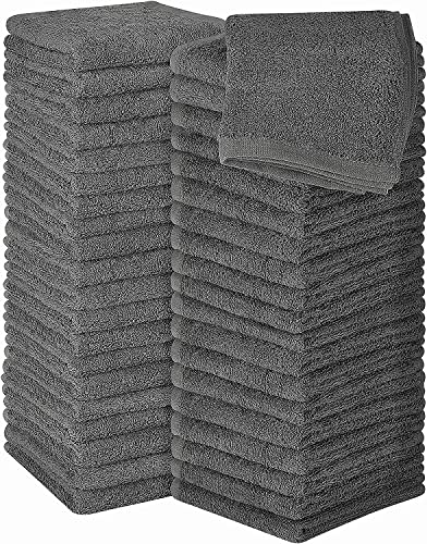 Cotton Washcloths Pack of 48 - 12 x 12 Inches, Soft & Absorbent Cleaning Cloths