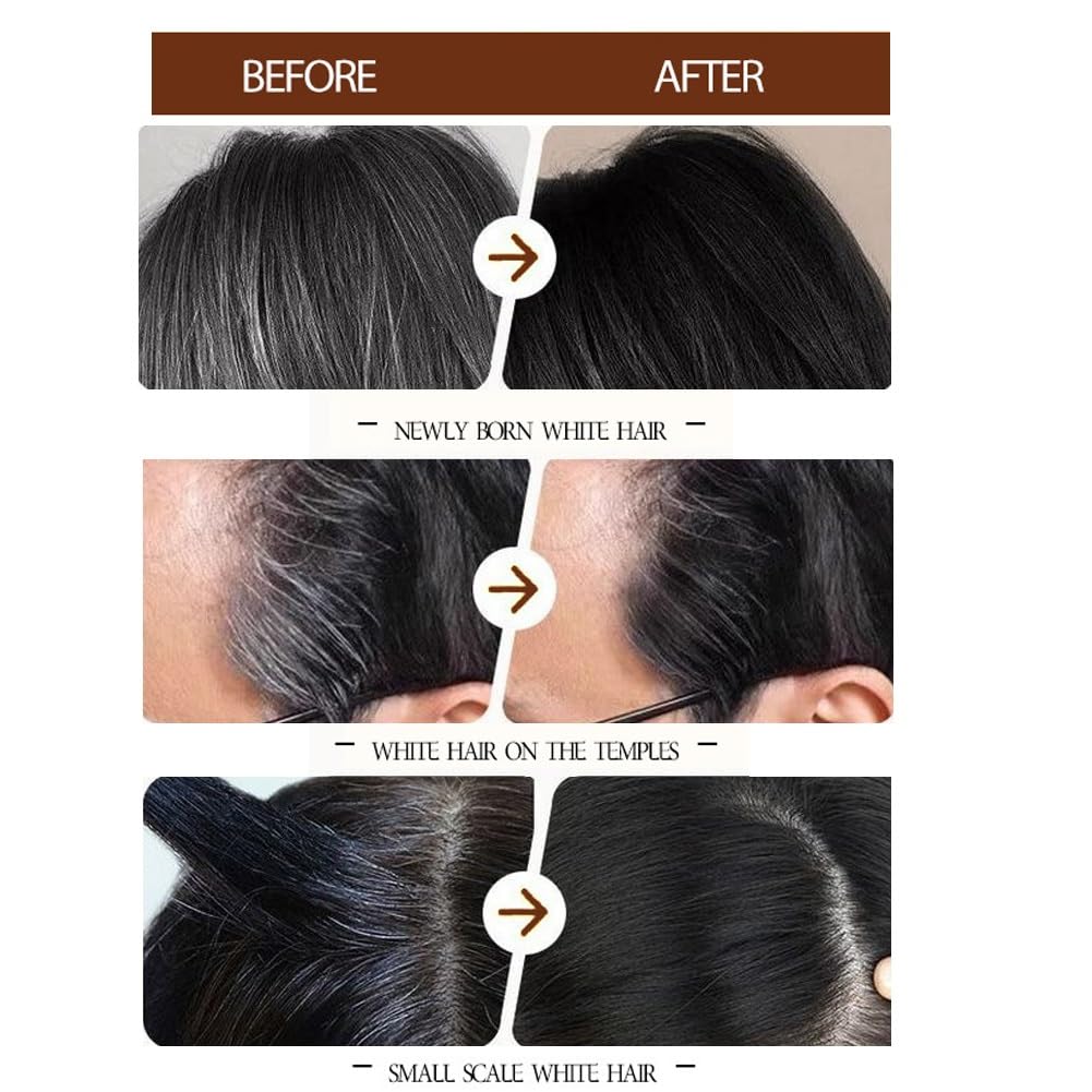 Bosuyo Ultimate Hair Dye Comb, Waterproof and Sweat-Proof Hair Dye Comb for Gray Hair, 2 in 1 Instant Dye for Women & Men(Black+Black)