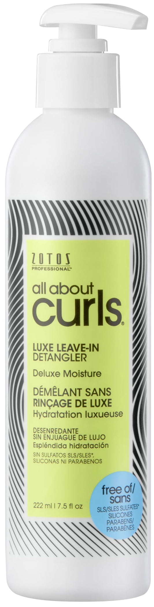 ALL ABOUT CURLS Luxe Leave-In Detangler | Deluxe Moisture | Detangle, Moisturize, De-Frizz | All Curly Hair Types | Vegan & Cruelty Free | Sulfate Free | 7.5 Fl Oz