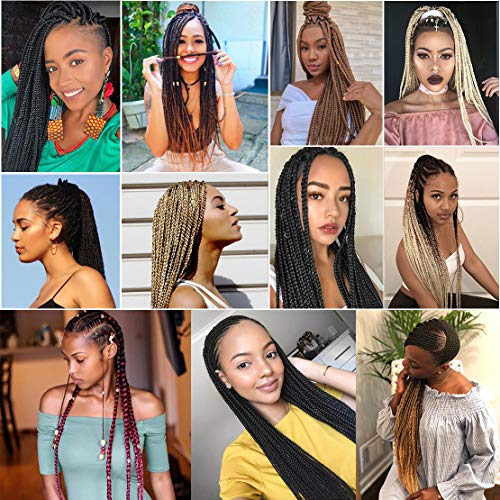 Pre Stretched Braiding Hair 26 Inch - 8 Packs Soft Synthetic Yaki Extensions for Braids & Hot Water Setting - Purple/1B