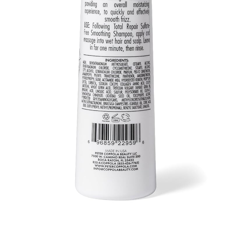 Peter Coppola Total Repair Conditioner 33.8 Fl Oz - Keratin Protein, Color Safe, Repairs Damaged Hair