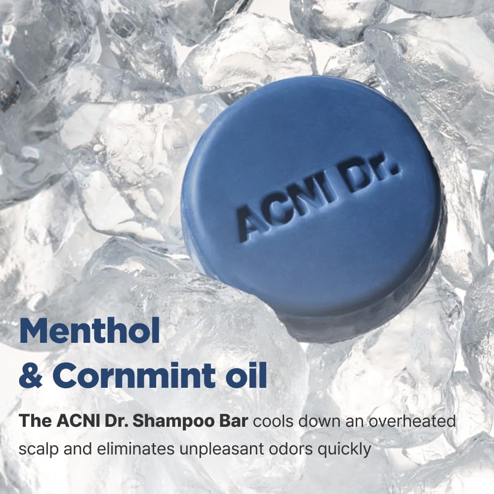 ISOI ACNI Dr. 1st Solution Shampoo Bar, Deep Cleansing for Hair Loss & Soothing for Oily and Acne-Prone Scalp, Solid Shampoo Soap Bar, Plastic-Free without Chemicals, Korean Hair Care (4.23 oz, 120g)