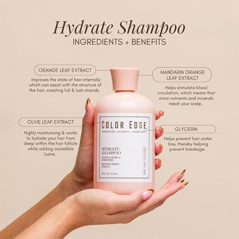 Color Edge Hydrate Shampoo 32oz - Restorative, Color Safe Hair Cleanser