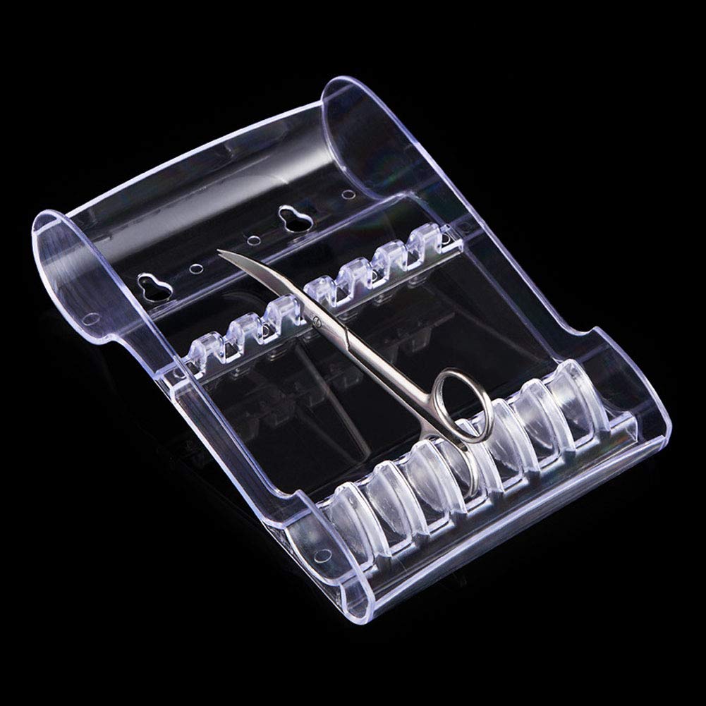 mollensiuer 1 Piece Transparent Plastic Portable Salon Scissors Holder Racks Scissors Basic Storage Box Hair Salon Shear Holder for Stylist