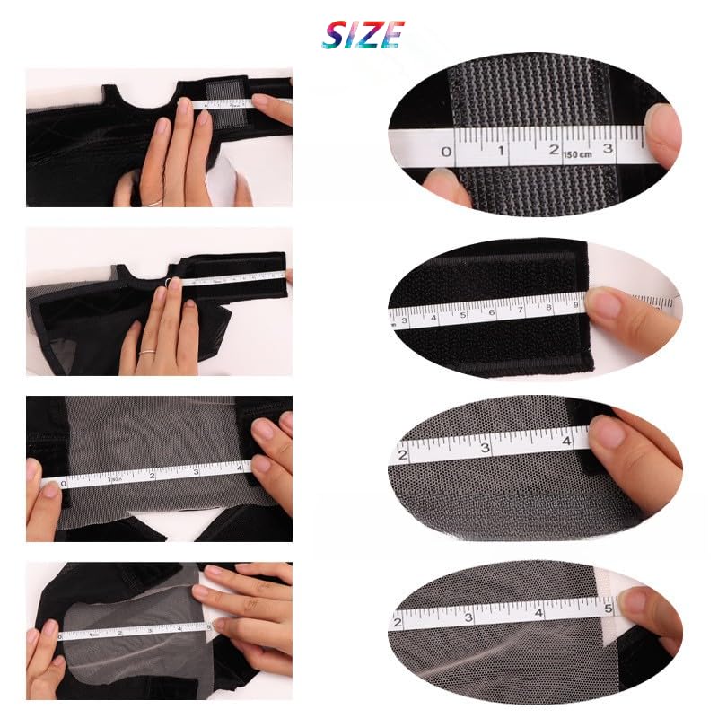 Women's Lace Wig Grip Cap with 4x5 Transparent Swiss Lace Front - Non-Slip Wig Gripper with Adjustable Velcro Elastic Headband - Secure Hold, Glueless & Natural Edge with Ear Cutouts