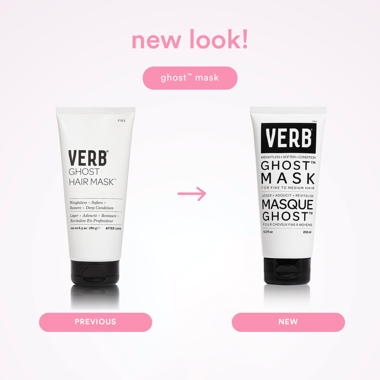 VERB Ghost Hair Mask - Vegan Deep Conditioning Hair Treatment – Repair Hair Mask for Damaged Hair – Intense Hydration Mask with Moringa Oil Defrizzes and Promotes Shine, 6.3 fl oz