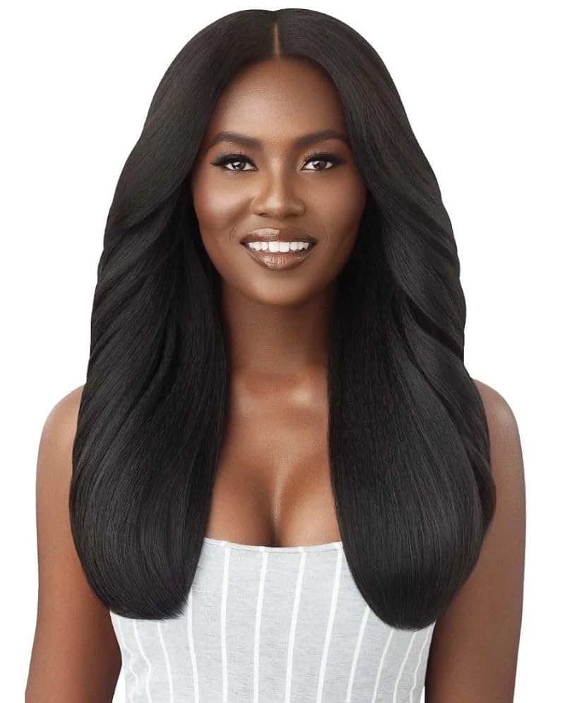 U-Part Leave-Out Wig 22" Natural Black - Outre Big Beautiful Human Hair Blend