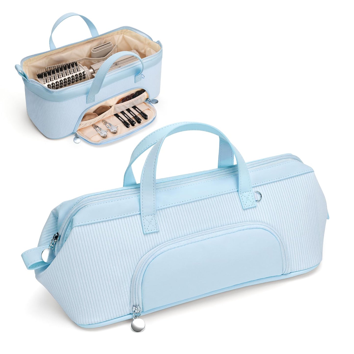 Lotour Hair Tools Travel Case Bag for Shark HD430 Flex Style/Dyson Hair Dryer/Dyson Airwrap, Portable Travel Storage Organizer for Hair Attachments (Blue)