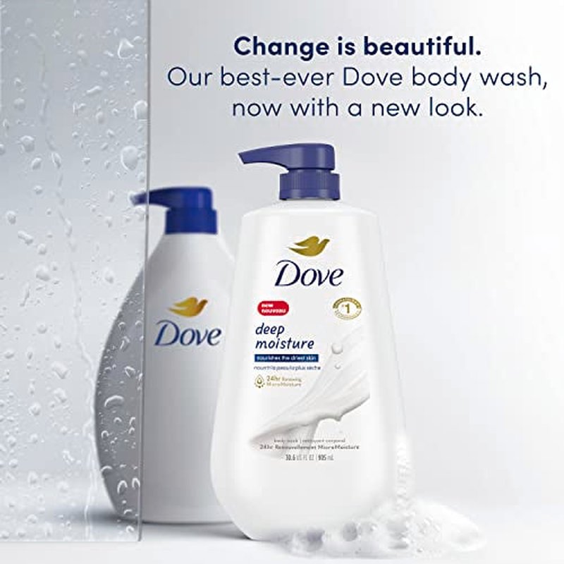 Dove Advanced Care Dry Spray Antiperspirant Deodorant Caring Coconut 3 Count & Dove Body Wash with Pump Deep Moisture For Dry Skin Moisturizing Skin Cleanser
