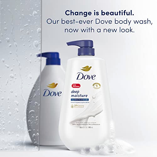 Dove Beauty Bar Gentle Skin Cleanser Pink 6 Bars Moisturizing for Soft Care More Than Soap 3.75 oz & Body Wash with Pump Deep Moisture For Dry Skin Moisturizing Skin Cleanser 30.6 oz