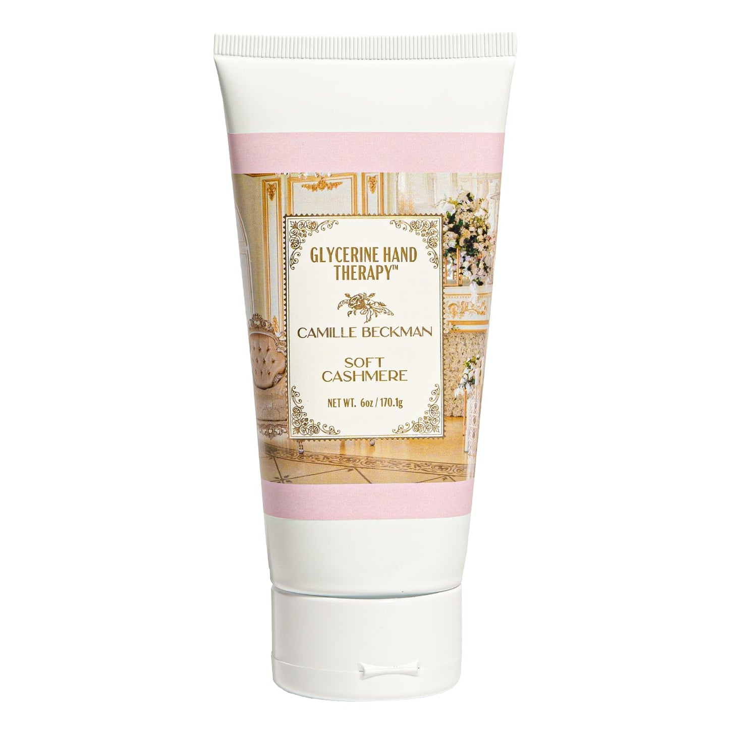 Camille Beckman Glycerine Hand Therapy Cream, Soft Cashmere, Ultra Moisturizing Hand Cream for Dry, Cracked Hands, Non-Greasy, Paraben-Free, Made in USA, 6 Ounce