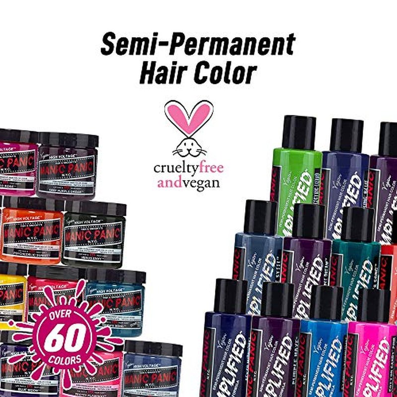 MANIC PANIC Shocking Blue Semi-Permanent Hair Dye - Amplified with Purple Undertones for All Hair Shades - Vegan, PPD & Ammonia-Free Coloring for Women & Men