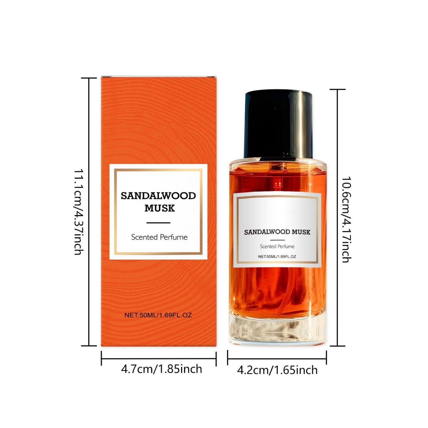 Sandalwood Musk Eau de Parfum Spray for Men & Women, Vanilla Perfume, Charm Cologne Eau De Toilette, Sandalwood Musk Arabian Perfume (1pc)
