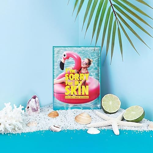 I'M SORRY FOR MY SKIN Jelly Mask Full Set for Skin Stress Relief, Korean Skin Care Travel Essentials Kit, K-Beauty Hydrating Face Mask Sheets, Gifts for Women (Pack of 5)