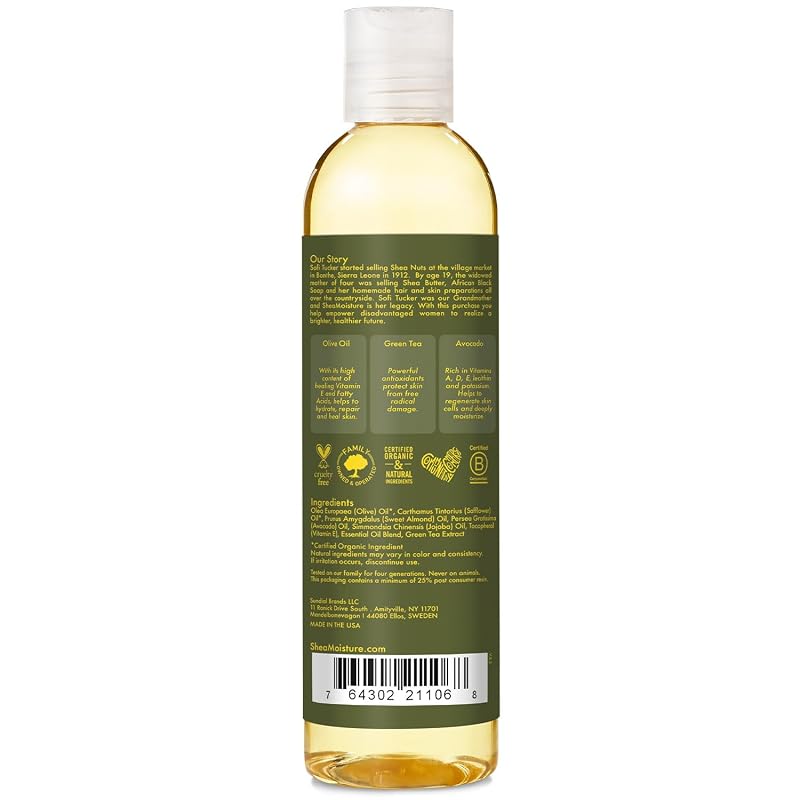 SheaMoisture Olive & Green Tea Body Oil 2-Pack – Avocado Oil, Anti-Aging & Ultra-Moisturizing for Dry Skin