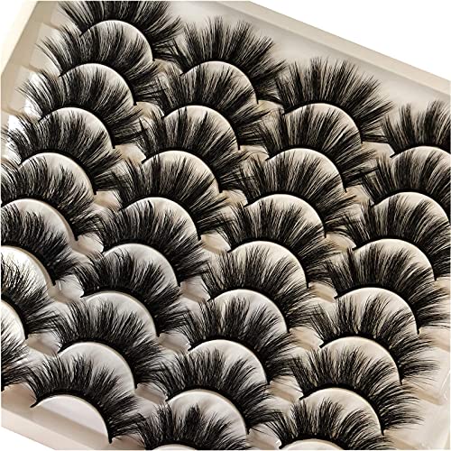 GMAGICTOBO False Eyelashes 20MM Thick Mink Lashes Pack 16 Pairs Dramatic Fake Eyelashes 2 Styles 5D Long Soft Handmade Eye Lashes Multipack