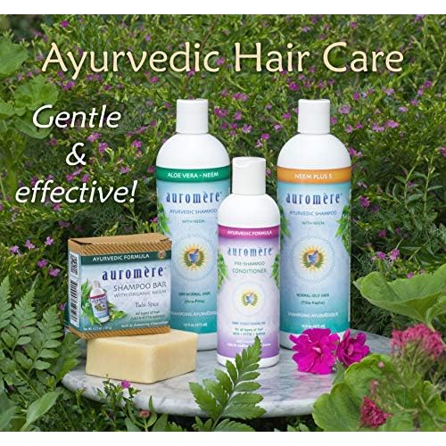 Auromere Ayurvedic Shampoo, Neem + 5 - Vegan, Cruelty Free, Non-GMO, Natural, Gluten Free, Sulfate Free, Paraben Free for Normal to Oily Hair (16 fl oz), 2 Pack