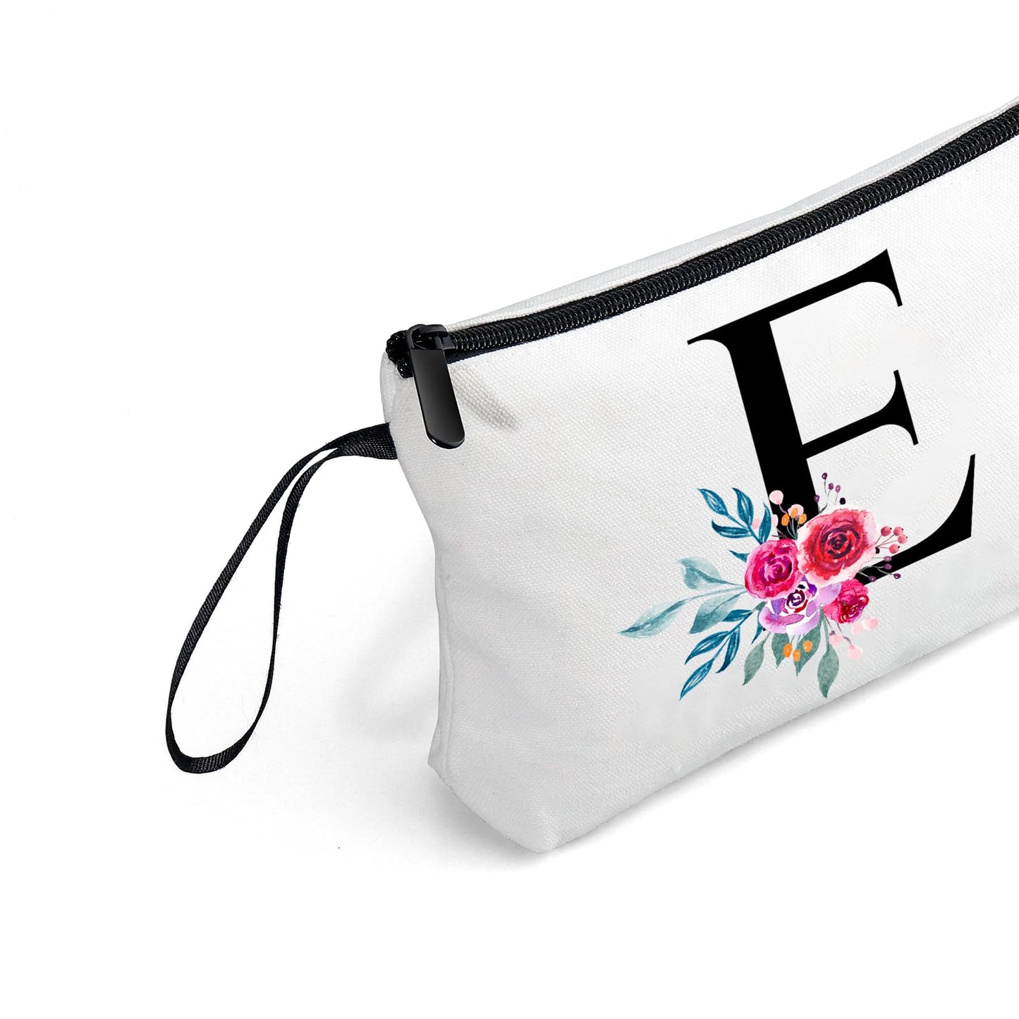 Friendship Gifts for Women Friends Bride Initial Makeup Cosmetic Bag With Mirror Women Birthday Gifts,(E)