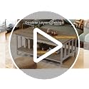 Homeiju 39.4 Inch Modern Farmhouse Coffee Table with 2-Tier Storage, Grey Wash