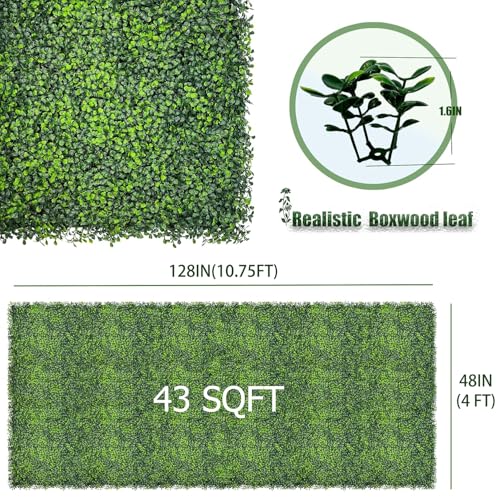 48x128 Inch Artificial Green Ivy Privacy Fence Screen - Durable Outdoor Panel
