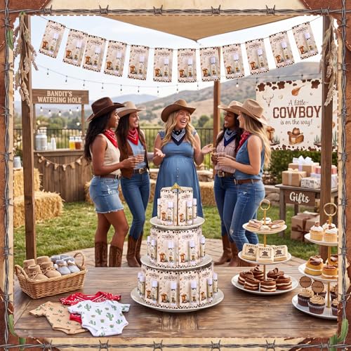 50 Pack Cowboy Baby Shower Lip Balm Favors - Brown / Cowboy Variation