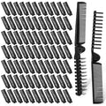 Foldable Travel Hair Brush Set - Double Headed Compact Wig Styling Comb - Black