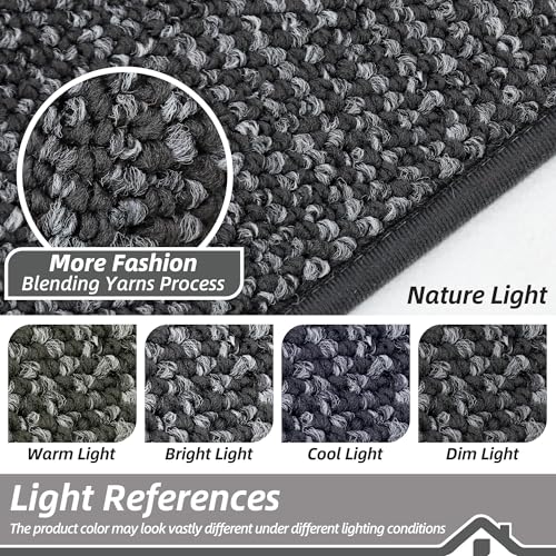 Kitchen Runner Rug 24x96 Charcoal Non-Slip Absorbent Floor Mat