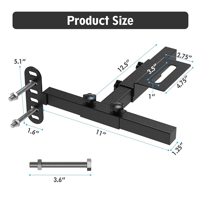 Universal Adjustable Headboard Brackets for Metal Bed Frame - Black
