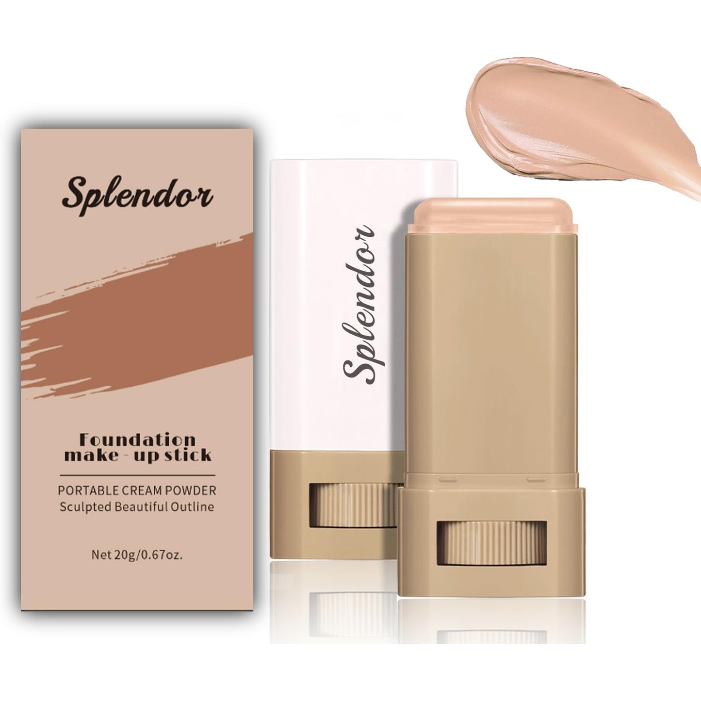 Splendor Serum Enhanced Skin Tinted Balm, Solid Tinted Moisturizing Serum Contour Stick Foundation Face Stick splendor balm, Natural Makeup for Women (5#)