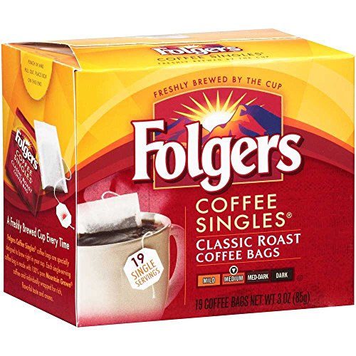 Folgers Coffee Singles - 19 Packets, Medium Roast, Instant Coffee for Easy Brewing