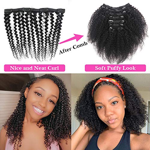10 Inch Kinky Curly Clip-In Hair Extensions for Black Women - Virgin Human Hair