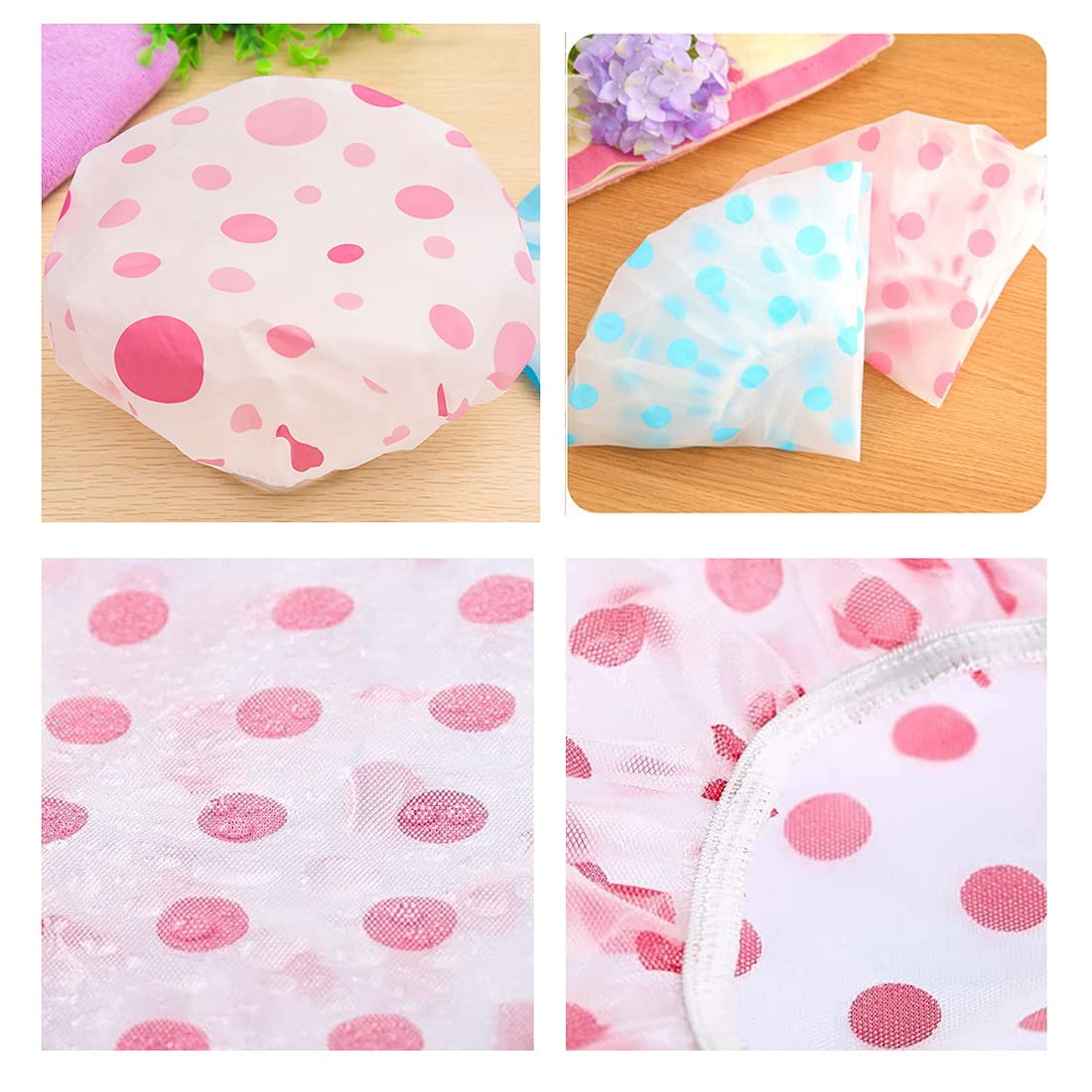 Shower Cap, 3 Pcs Waterproof Reusable Shower Caps Bath Hair Hat for Women Men Kids