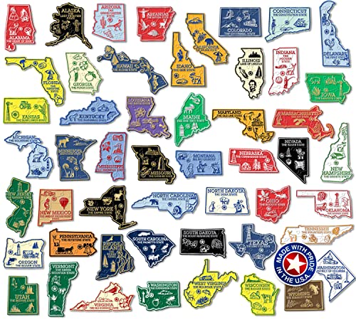 U.S. State Magnet Set - 51 3D Rubber Souvenir Magnets for Collectors - Made in USA