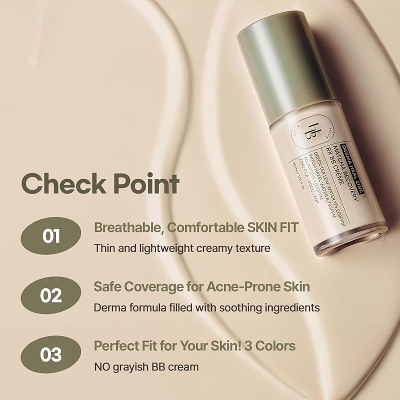 Derma Zinc Matcha MX BB Cream 0.5 Ivory – Lightweight Hydrating Formula, 6 Shades