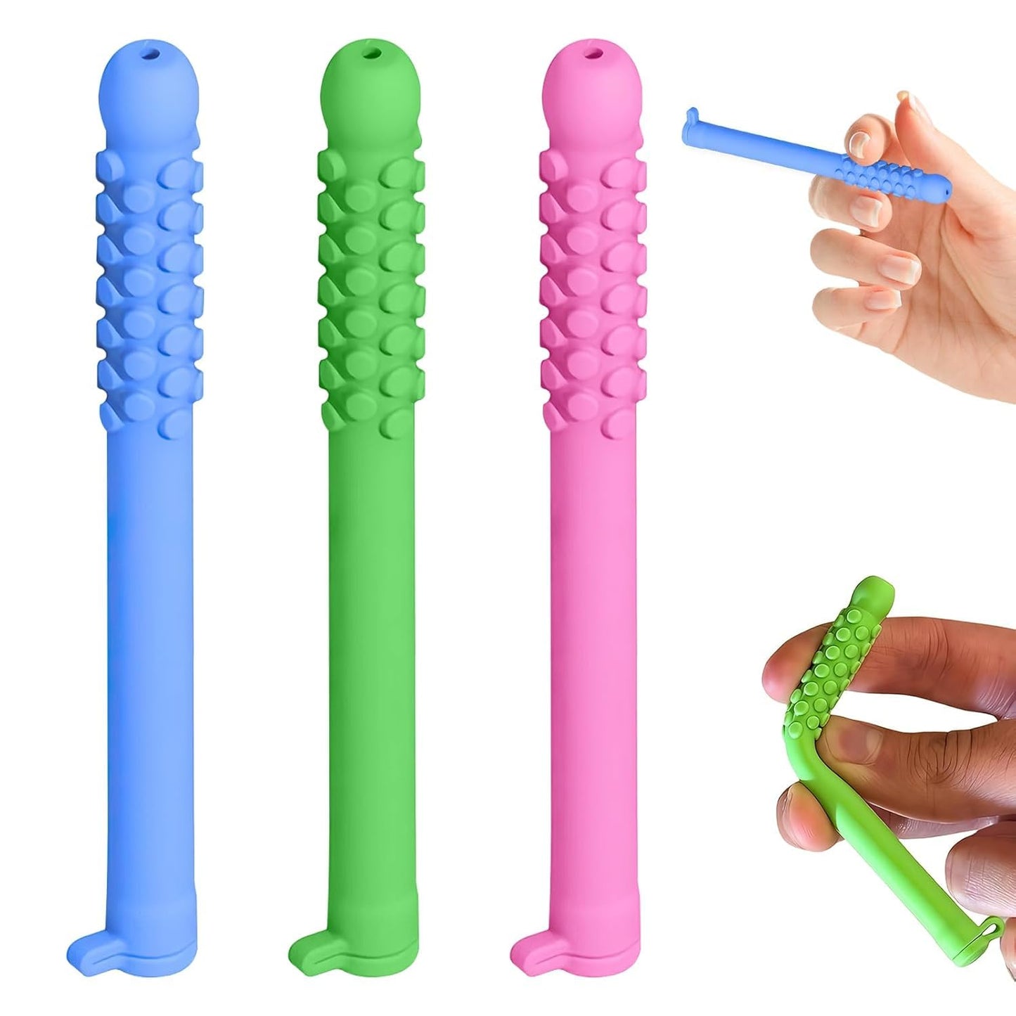 Chewable Essential Oil Breath Stick, Chewable Breather Sticks, Quit Smoking Chew Sticks, Can Taken Anywhere for Focus Clear (3Pcs)