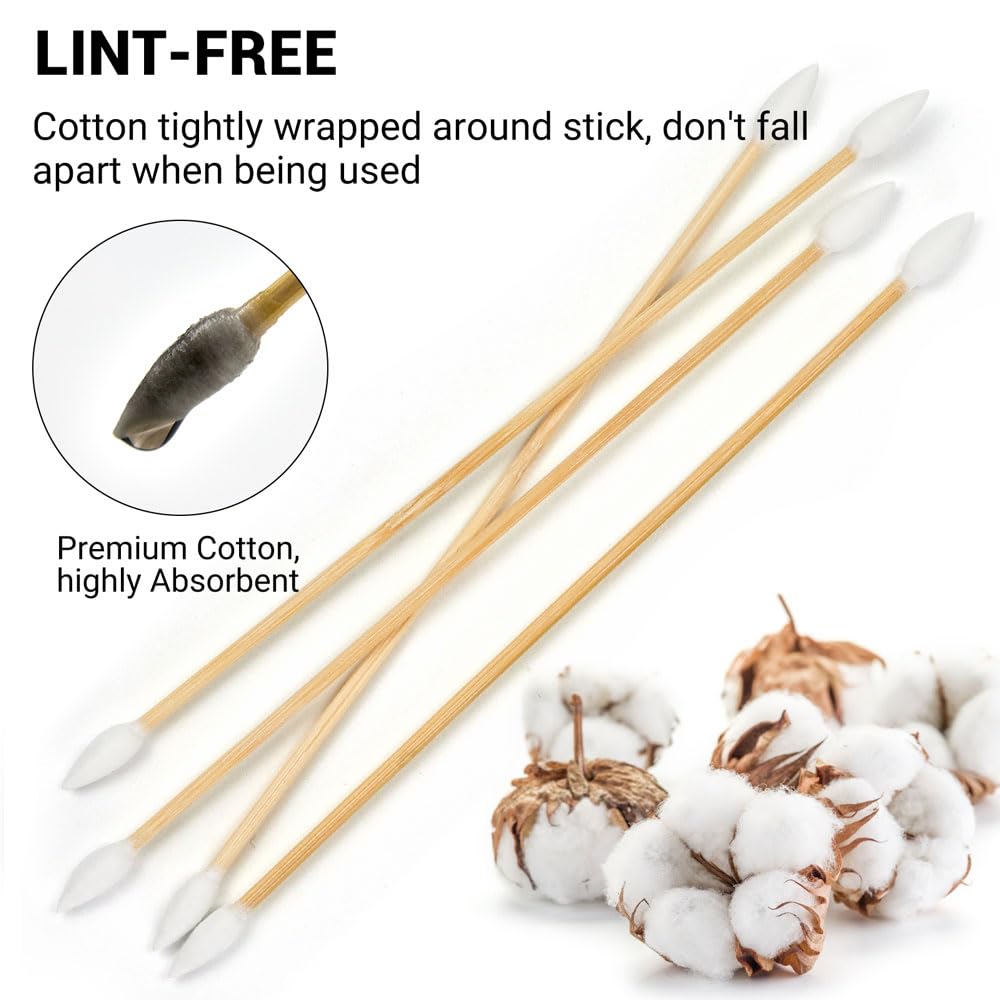 6" Gun Cleaning Swabs Double Ended, Pointed Tipped on Bamboo Sticks - Highly Absorbent, Lint Free Gun Cleaning Supplies Swabs, 900PCS