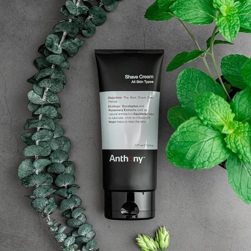 Anthony Shaving Cream for Sensitive Skin 6oz Pack of 3 | Gentle, Cooling, Herb Fragrance