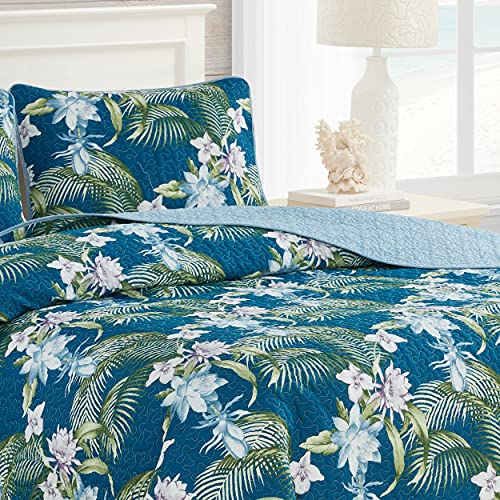 Queen Cotton Reversible Comforter Set with Shams – Tommy Bahama Bedding