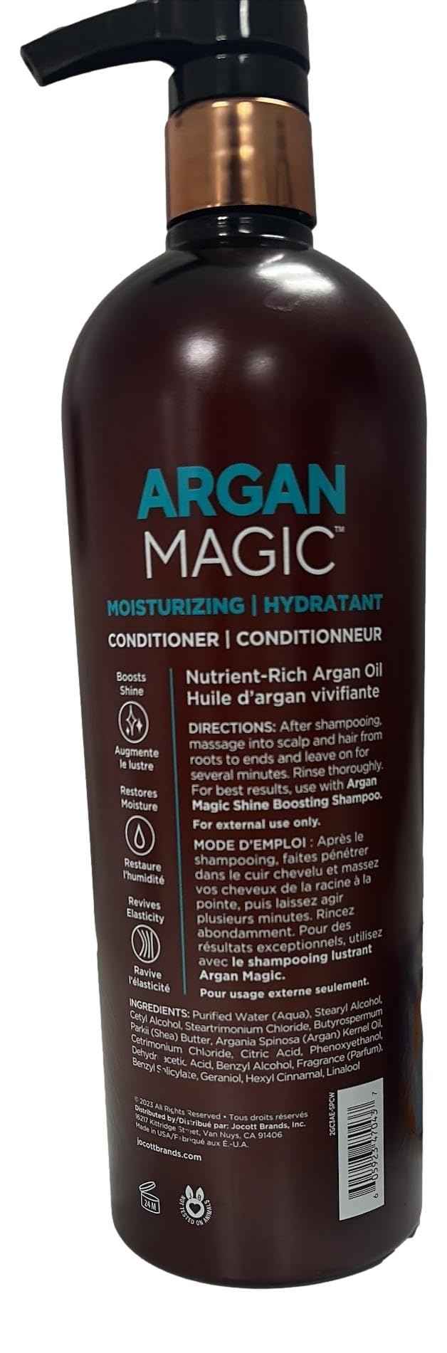 Argan Magic Moisturizing Conditioner - Detangle, Hydrate, and Repair Dry and Chemically-Damaged Hair Types | Nutrient-Rich | Made in the USA, Paraben Free, Cruelty Free (32 oz)